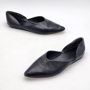 Vince D'Orsay Pointed Black Leather Slip On Flats Size 7